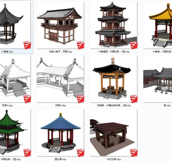 中式古典亭子 园林建筑